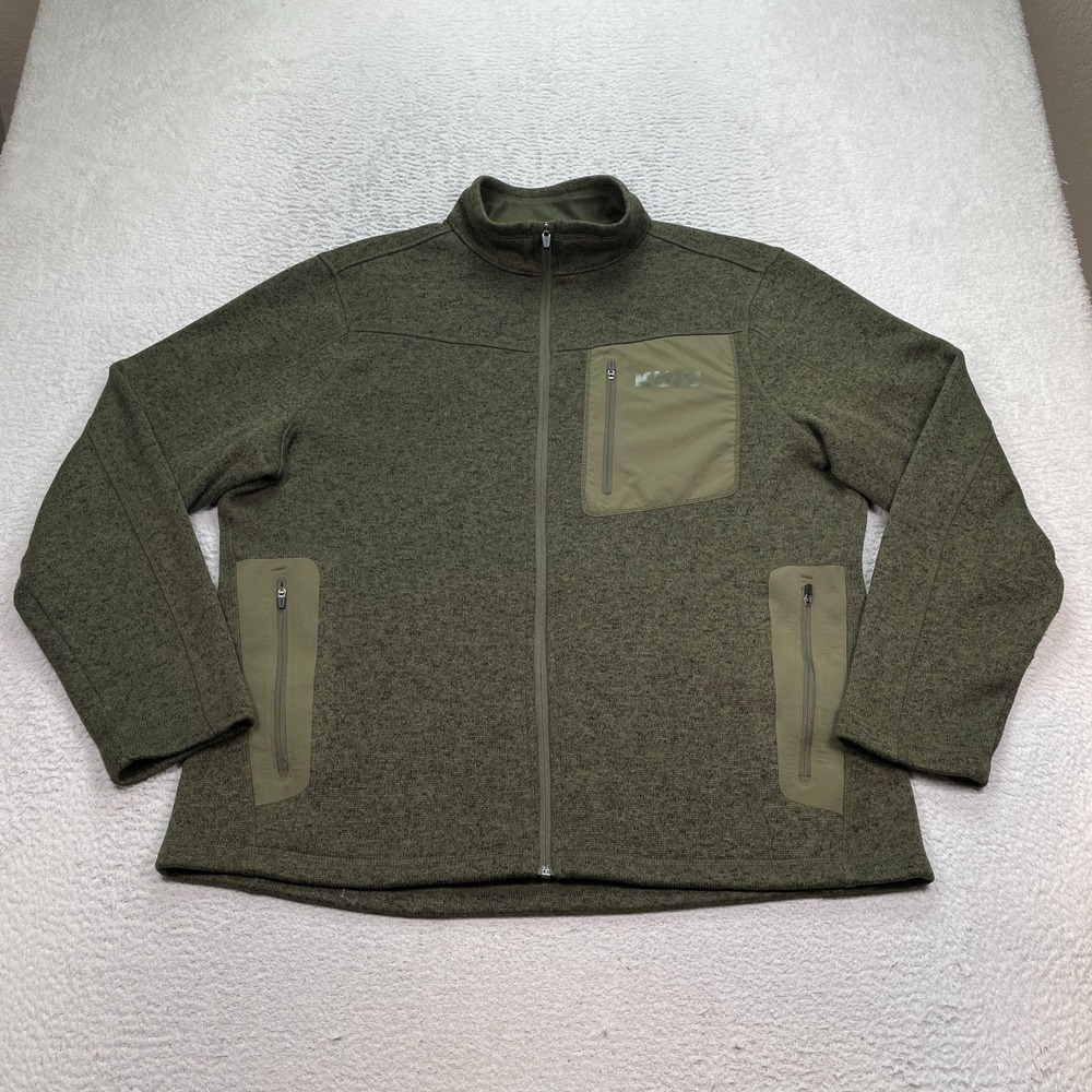 Kuiu Base Camp High Loft Sweater Fleece Jacket Men XXL Green Full Zip Outdoor